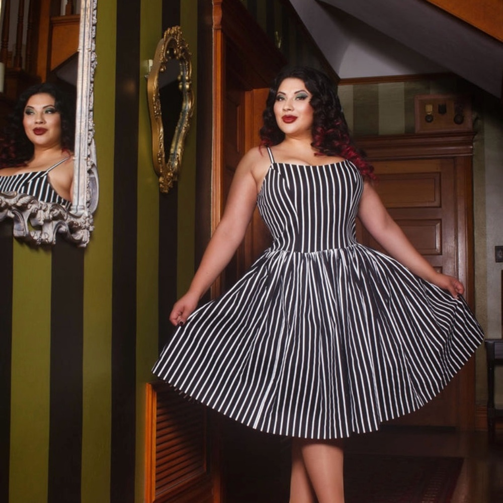 SOLD - Pin up couture stripe dress